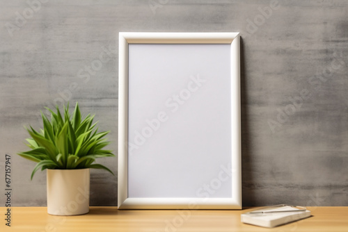 White mockup frame example, generative ai © Alexander