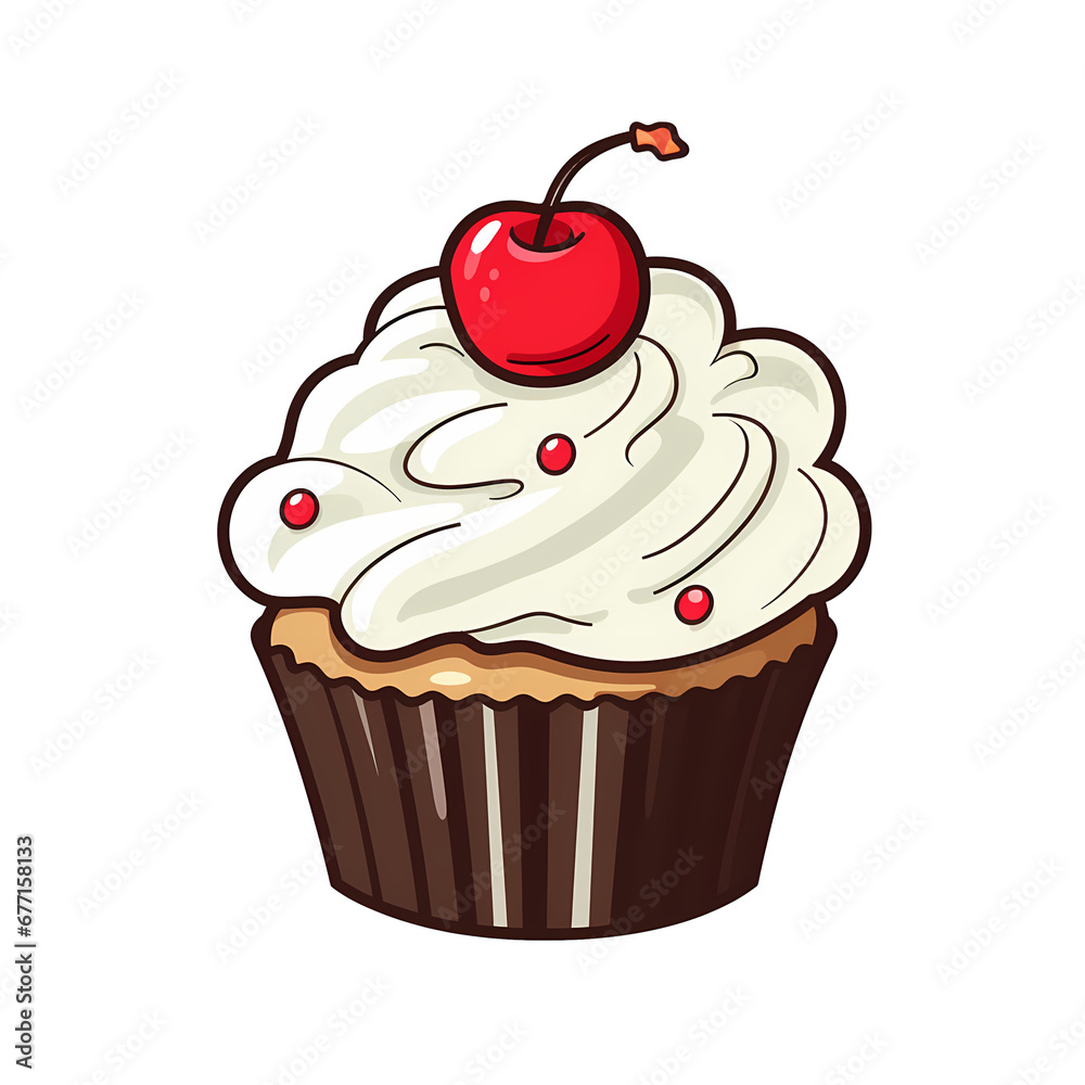 A Flat cupcake with a cherry inside A Flat cupcake with a cherry inside