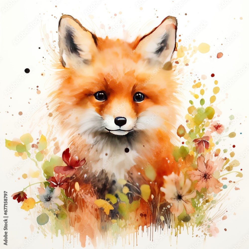 Fototapeta premium red fox cartoon
