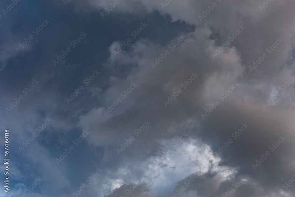 overcast sky, full-frame gray clouds background and texture.