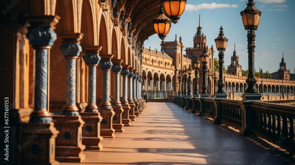 Fototapeta premium Beautiful photo of traditional style town square