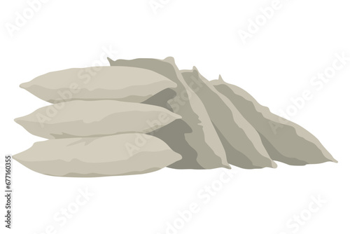 Building material. Building bags. Cartoon supplies for buildings works. Construction concept. Illustration can be used for construction sites or illustrate renovation works