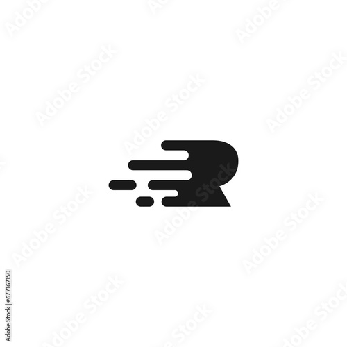 letter R speed logo design
