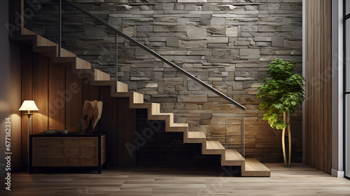 stairs in the house,Modern Luxury Unveiled: Home Design Wonders,AI Generative 