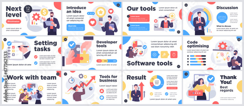 Presentation and slide layout background. Design template with business people. Use for business annual report, flyer, marketing, leaflet, advertising, brochure, modern style. Vector