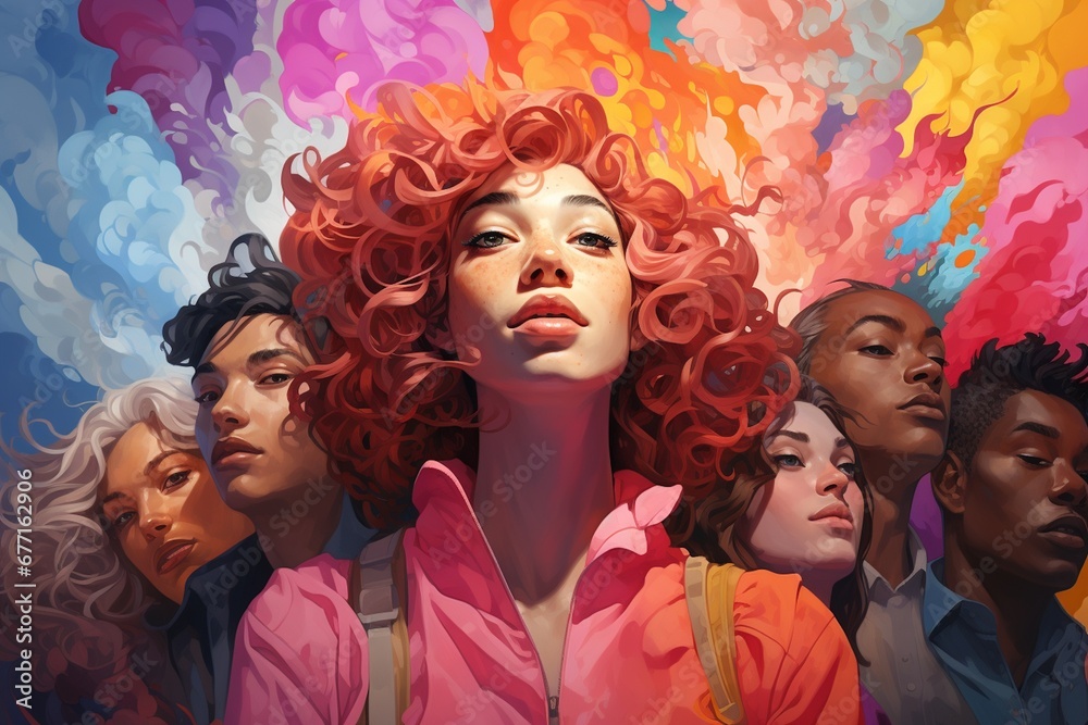 Fototapeta premium Diversity Illustration Created with Generative AI
