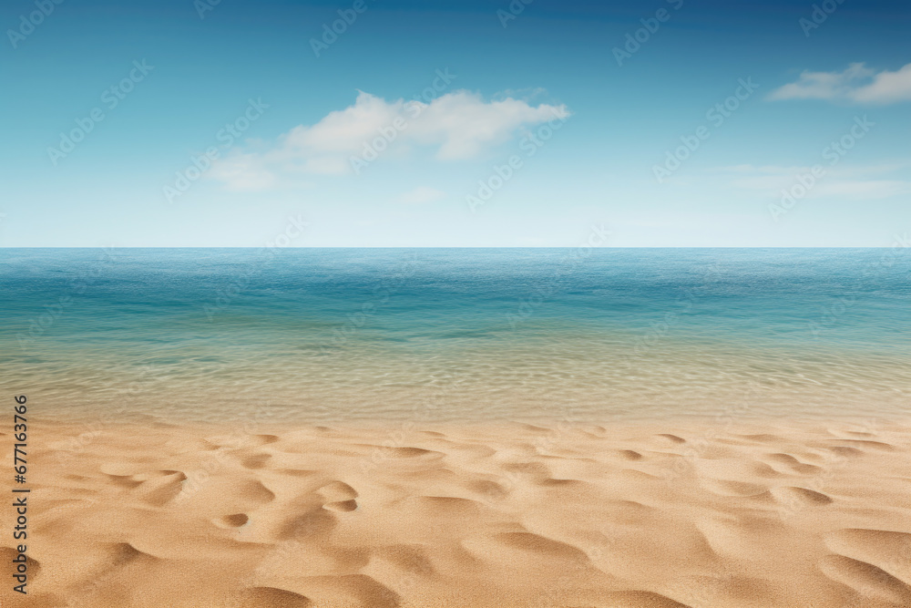 Fototapeta premium Beautiful sandy beach with blue sky background