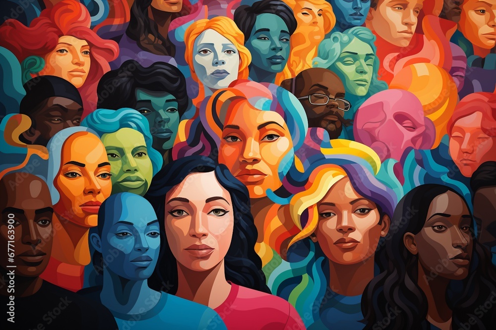 Diversity Illustration Created with Generative AI