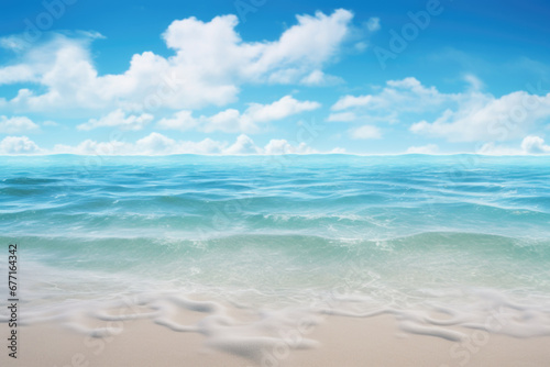 Beautiful sandy beach with blue sky background