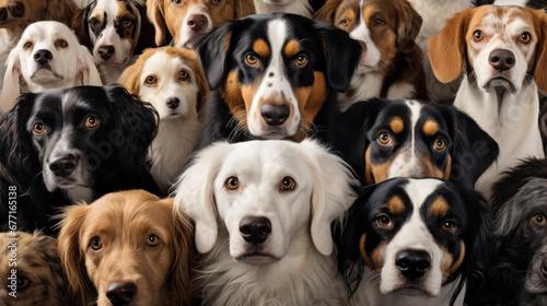 crowded picture of different dogs created with Generative AI technology © Robert Herhold