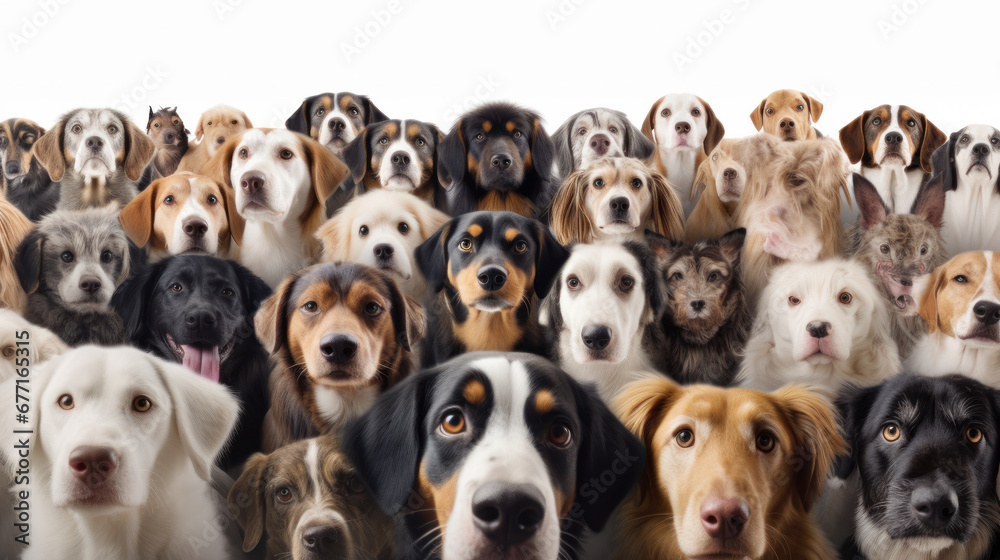 crowded picture of different dogs created with Generative AI technology crowded picture of different dogs created with Generative AI technology