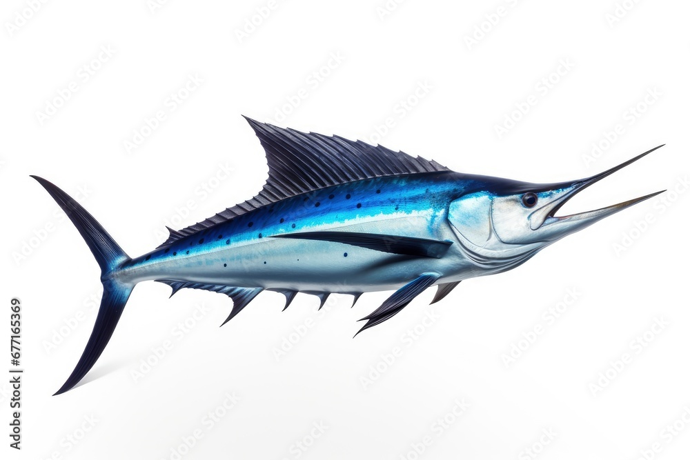 Blue Marlin Makaira Nigricans fish isolated on white background Blue Marlin Makaira Nigricans fish isolated on white background