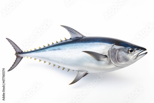 Albacore Thunnus alalunga fish isolated on white background