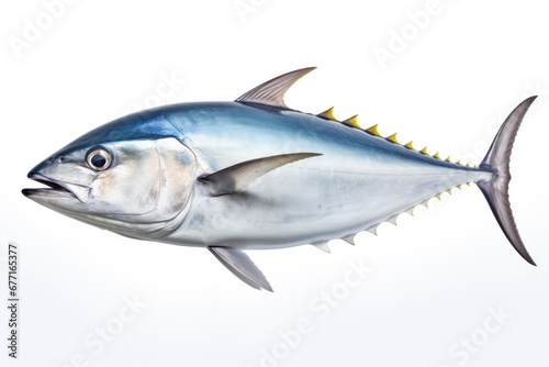 Albacore Thunnus alalunga fish isolated on white background