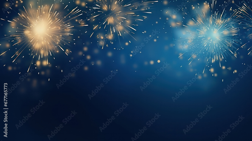 Fototapeta premium fireworks on the sky created with Generative AI technology