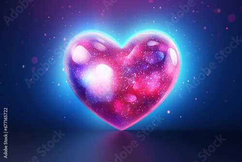 Stunning, vibrant heart, adorned with intricate patterns and delicate details, shines in a rich hue, exuding warmth and love. essence of love and affection, perfect for celebrating Valentine's Day