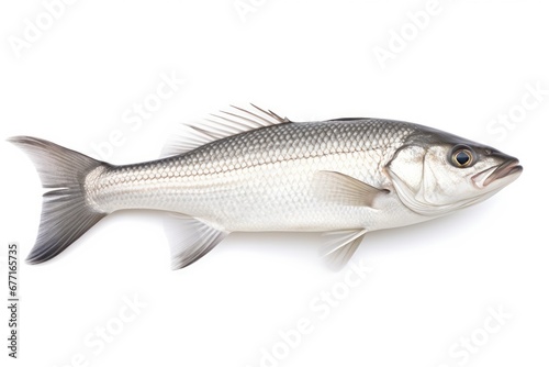 White Seabass Atractoscion Nobilis fish isolated on white background