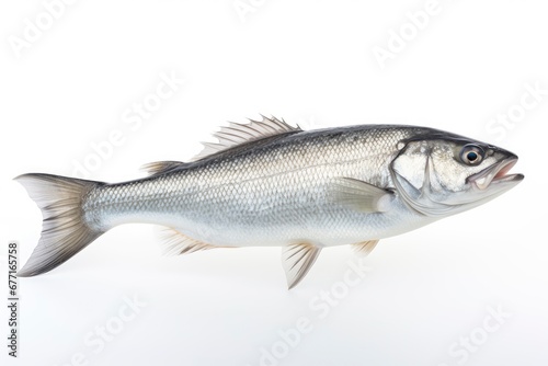 White Seabass Atractoscion Nobilis fish isolated on white background