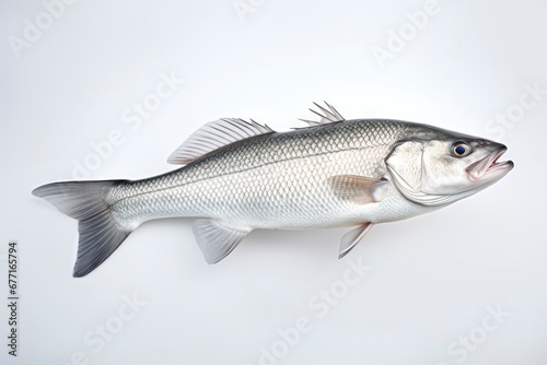 White Seabass Atractoscion Nobilis fish isolated on white background photo