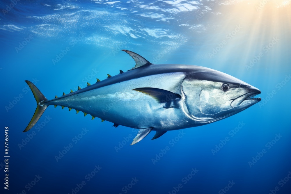 Obraz premium Tuna in the deep ocean