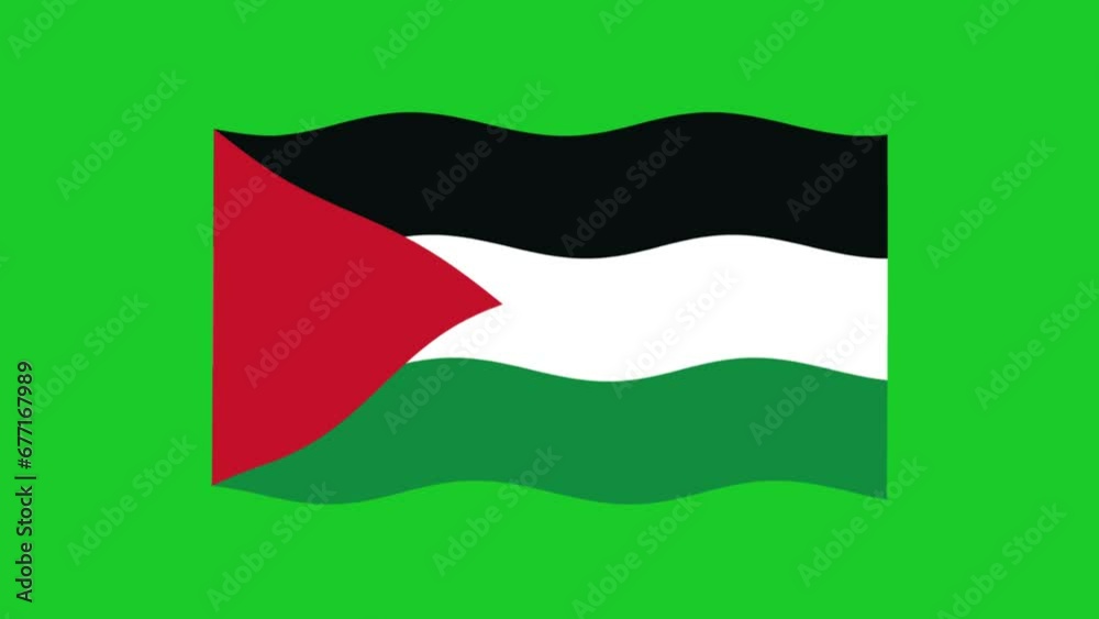 Flag of Palestine on green background Flag of Palestine on green background