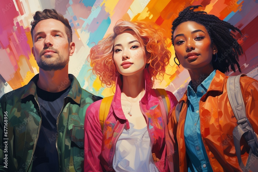 Fototapeta premium Diversity Illustration Created with Generative AI
