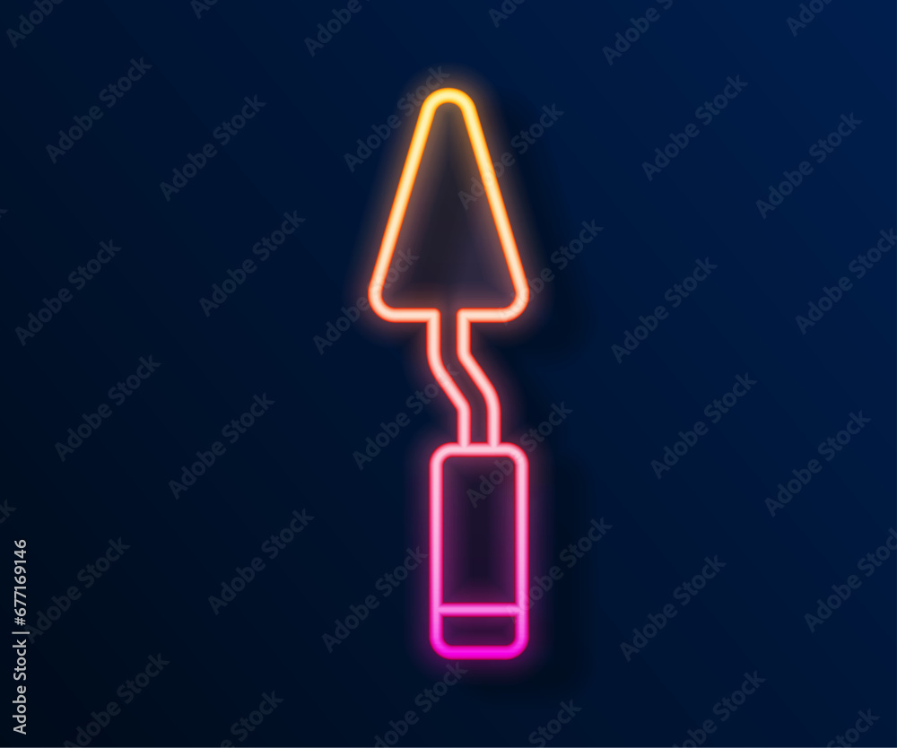 Glowing neon line Palette knife icon isolated on black background. Vector Glowing neon line Palette knife icon isolated on black background. Vector