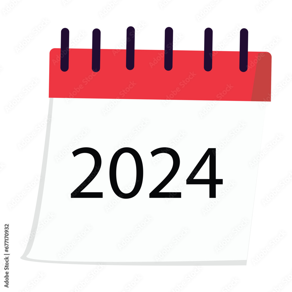New Year Calendar Icon in Flat Style New Year Calendar Icon in Flat Style