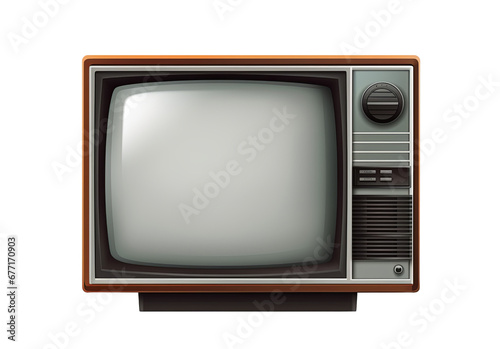 Turned Off Retro / Vintage TV Set From 80s or 90s isolated on transparent background 3D PNG Ilustration