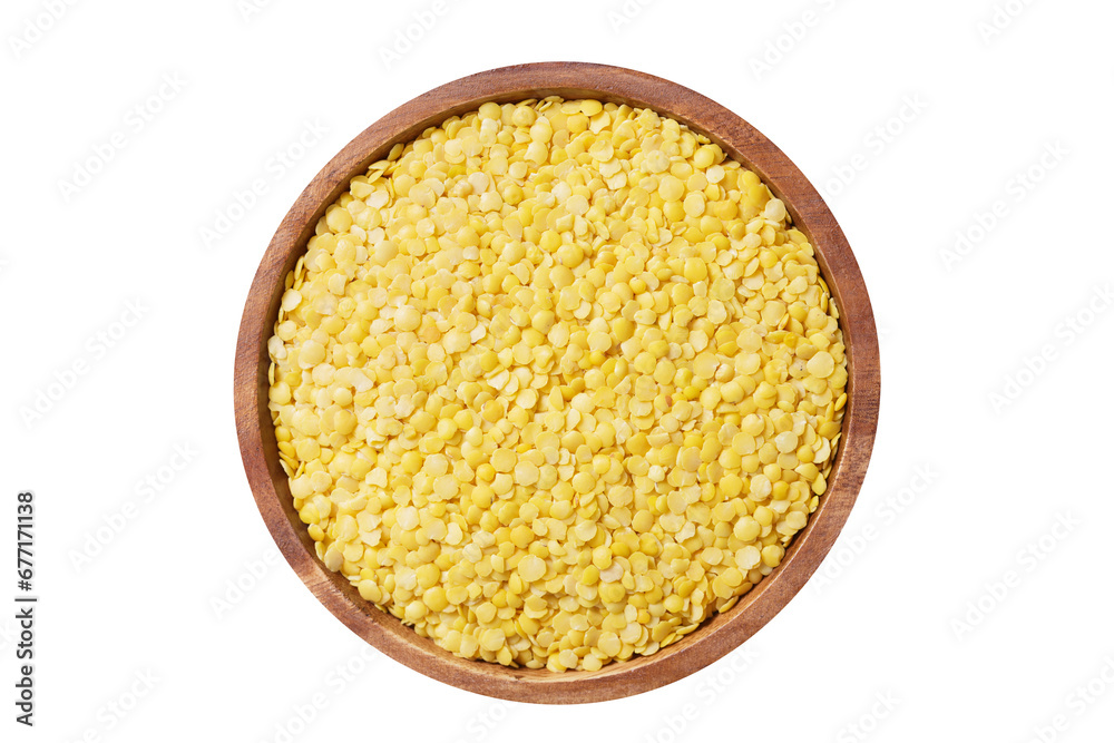 bowl of dry yellow lentils isolated on transparent background, top view bowl of dry yellow lentils isolated on transparent background, top view