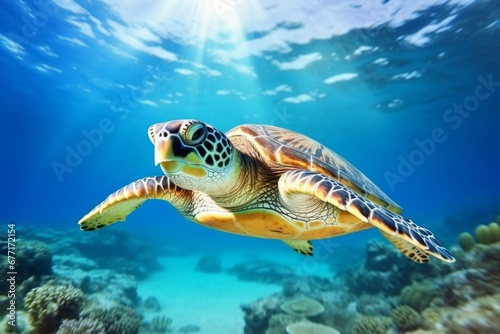 Turtle in the Deep ocean © Muh