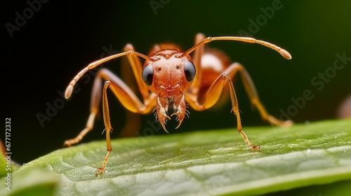 Solo Fire Ant Crawling on a Leaf © Muh