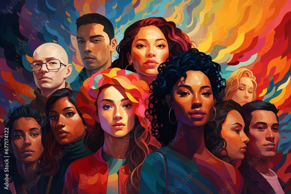 Diversity Illustration Created with Generative AI Diversity Illustration Created with Generative AI