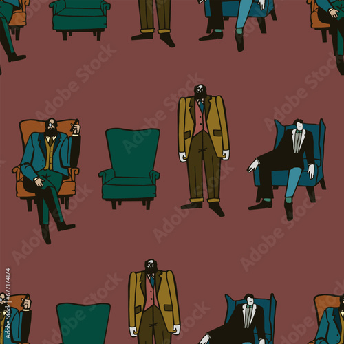 Psychoanalysis. Seamless vector pattern. 