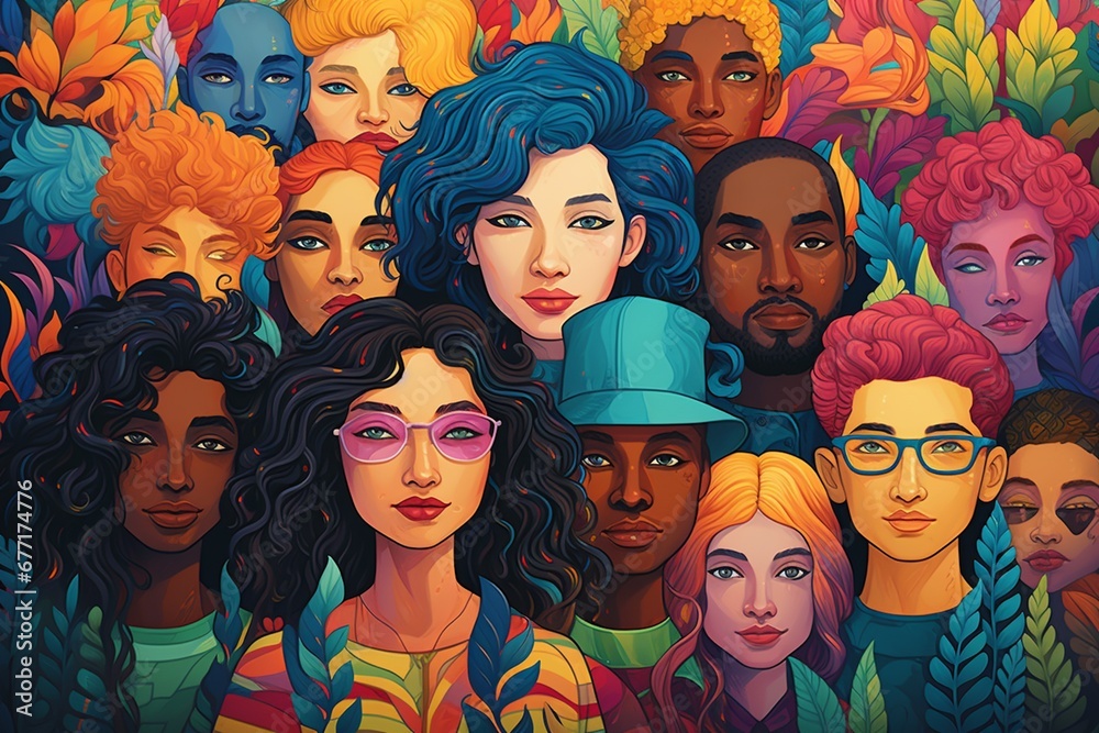 Diversity Illustration Created with Generative AI