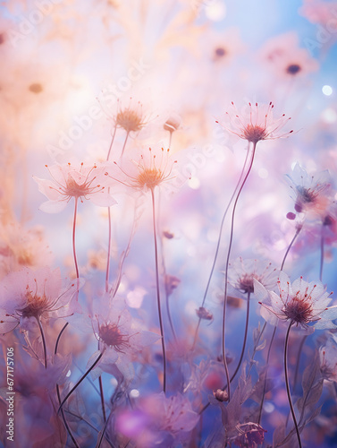 pink flowers in the wind