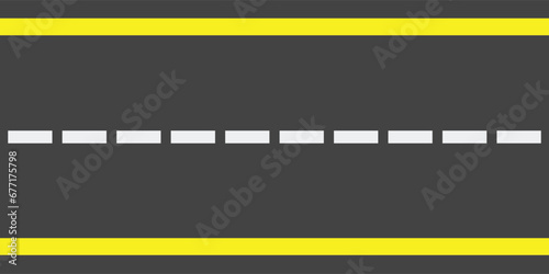 Asphalt road texture background of black tarmac surface. Asphalt road with yellow line of traffic lane, highway or roadway background for racing with tar or tarmac texture