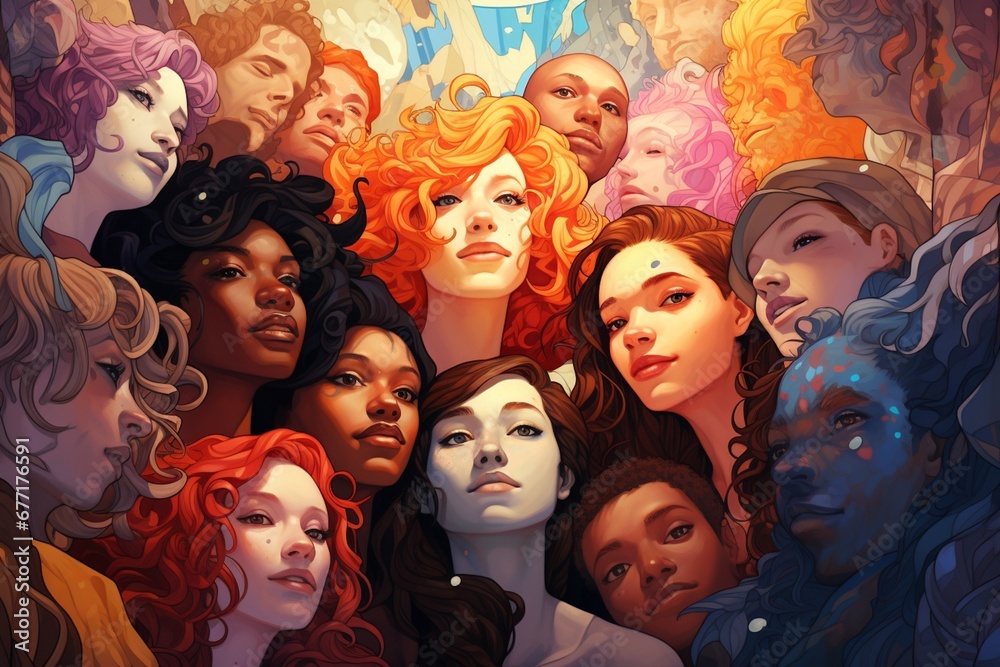 Diversity Illustration Created with Generative AI Diversity Illustration Created with Generative AI