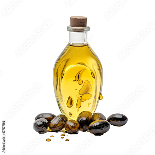 Castor oil on transparent background