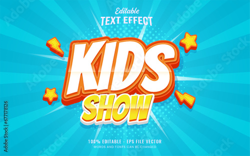 modern cartoon style 3d editable vector text effect.Premium Vector	