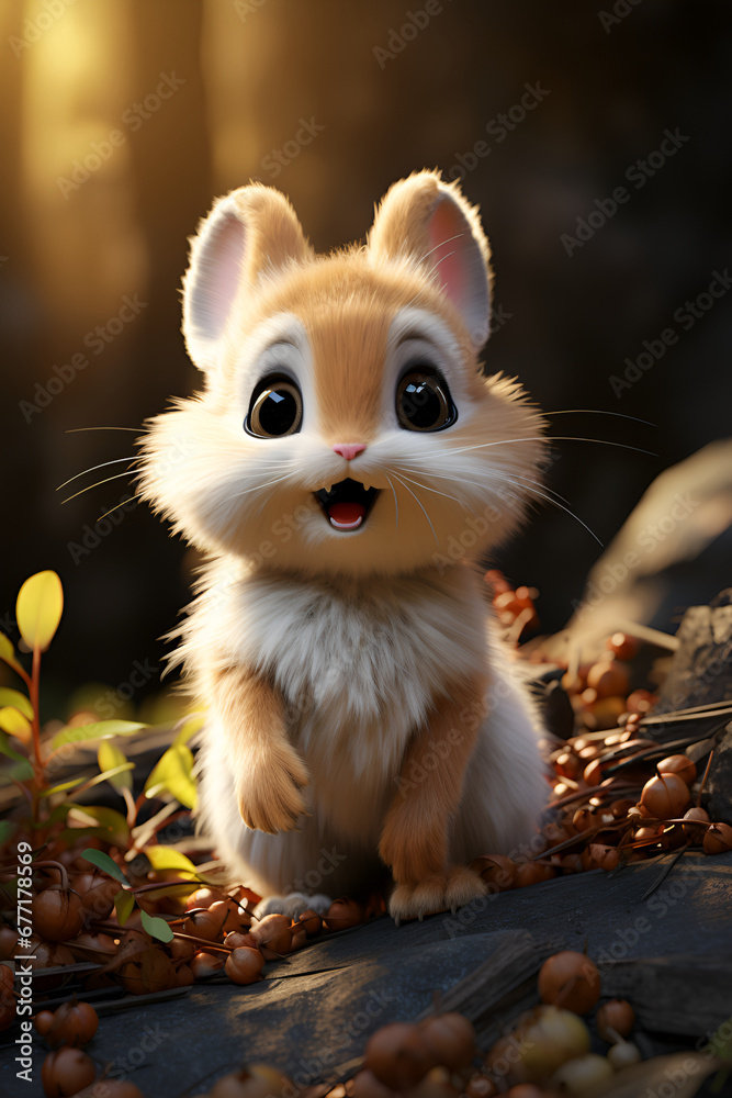 Cute cartoon bunny generated AI Stock Illustration | Adobe Stock