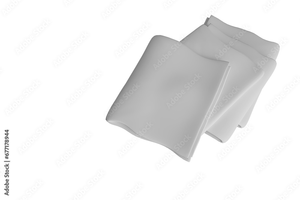 White towel roll on white background. 3d rendering. White towel roll on white background. 3d rendering.