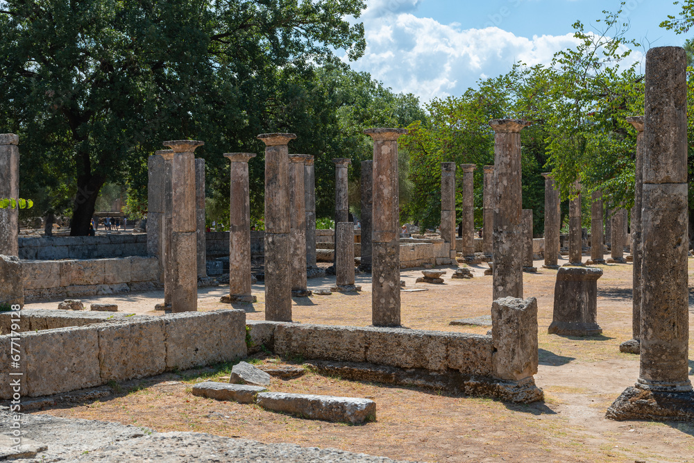 Ruins in Ancient Olympia, Peloponnese, Greece