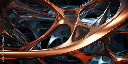 Copper curves and silver shapes. © smth.design
