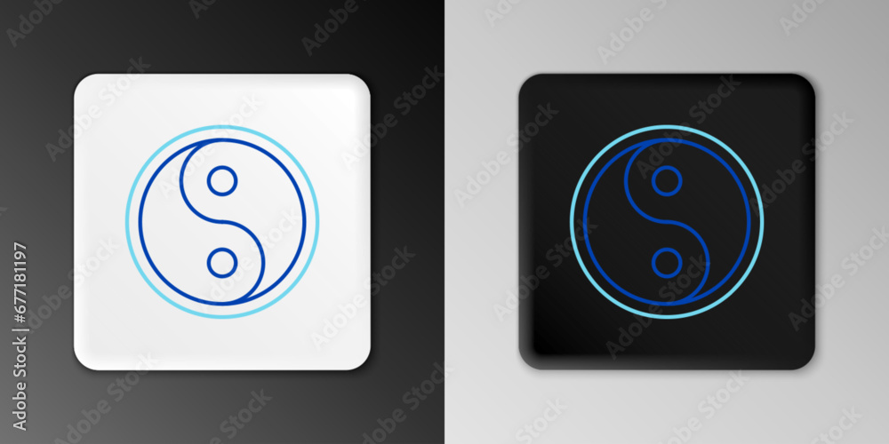 Line Yin Yang symbol of harmony and balance icon isolated on grey background. Colorful outline concept. Vector Line Yin Yang symbol of harmony and balance icon isolated on grey background. Colorful outline concept. Vector