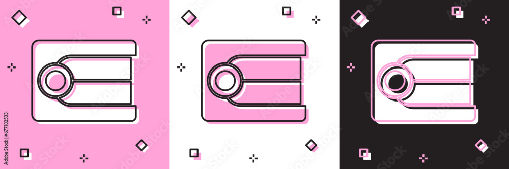 Set Dentures model icon isolated on pink and white, black background. Dental concept. Vector Set Dentures model icon isolated on pink and white, black background. Dental concept. Vector