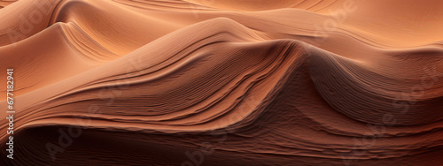 Golden sand dunes with distant cliffs. photo