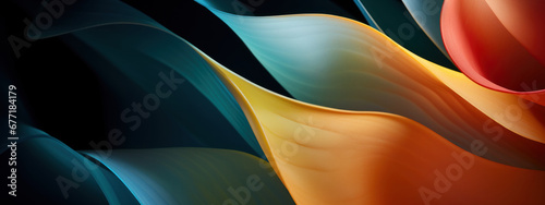 Abstract color explosion with curvilinear shapes.