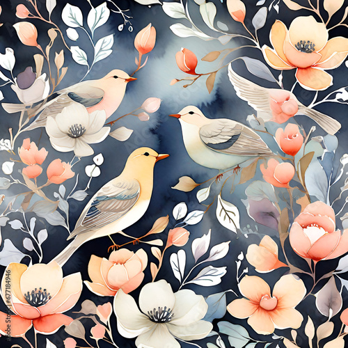 Scandinavian Floral Pattern, generative ai