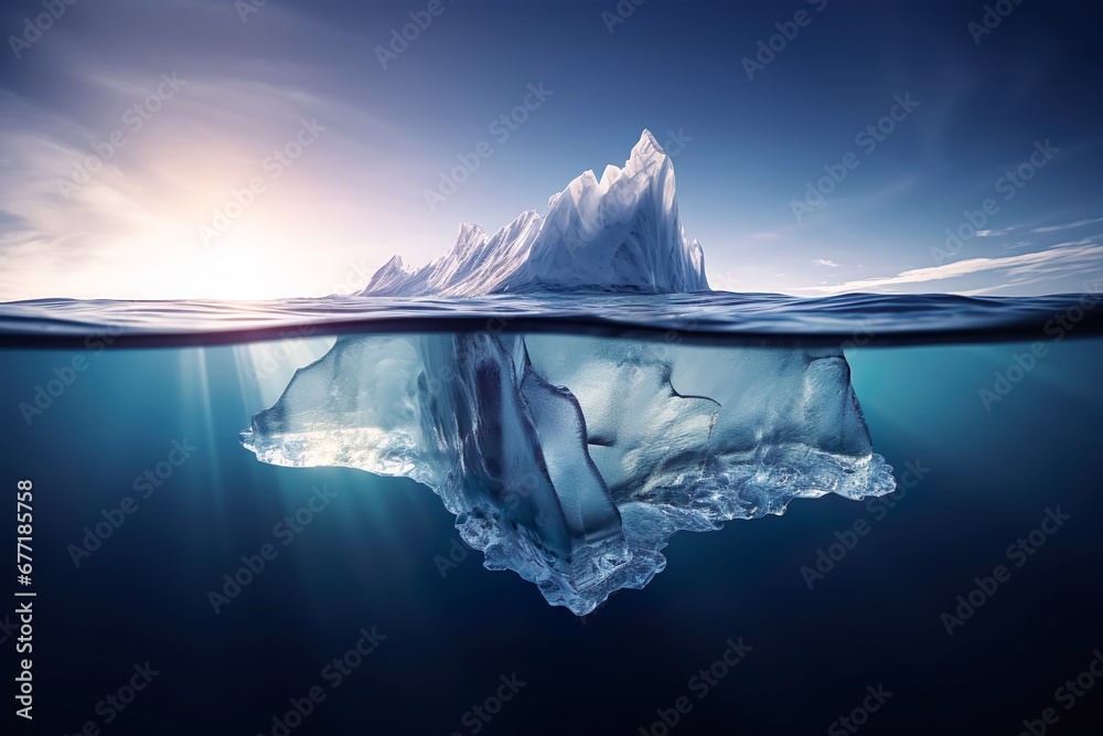 Global warming or climate change concepts with north pole ice melting.ozone environment and save the world for future living - obrazy, fototapety, plakaty 